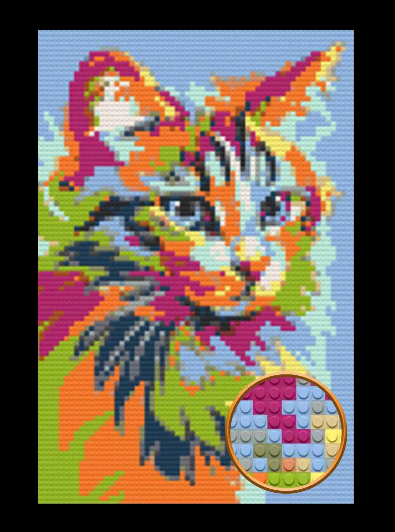 Abstract Cat Bricked Mosaic Home Decor 20x30" Memobrick