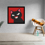 Angry Black Cat Brick Mosaic Art Kit - 16x16 in DIY Wall Decor — photo 2