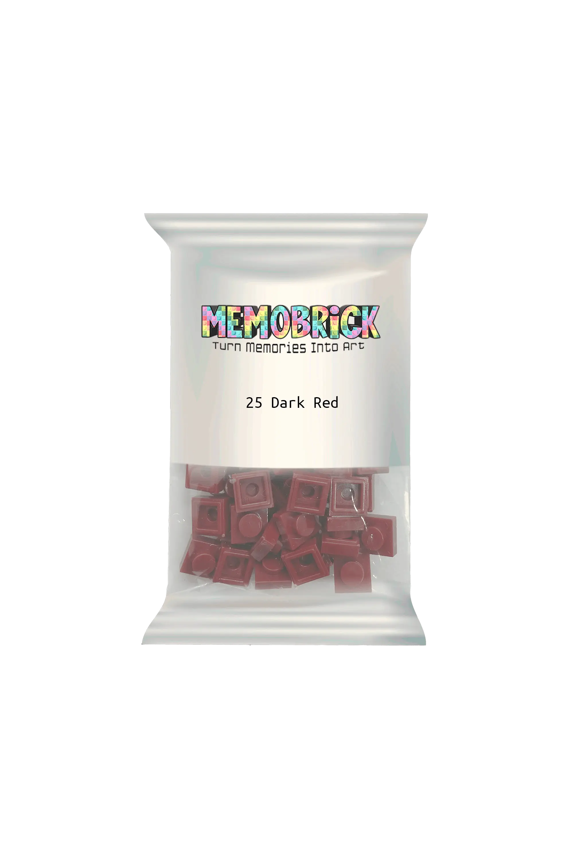 Bag of bricks- Dark Red 25 - Memobrick