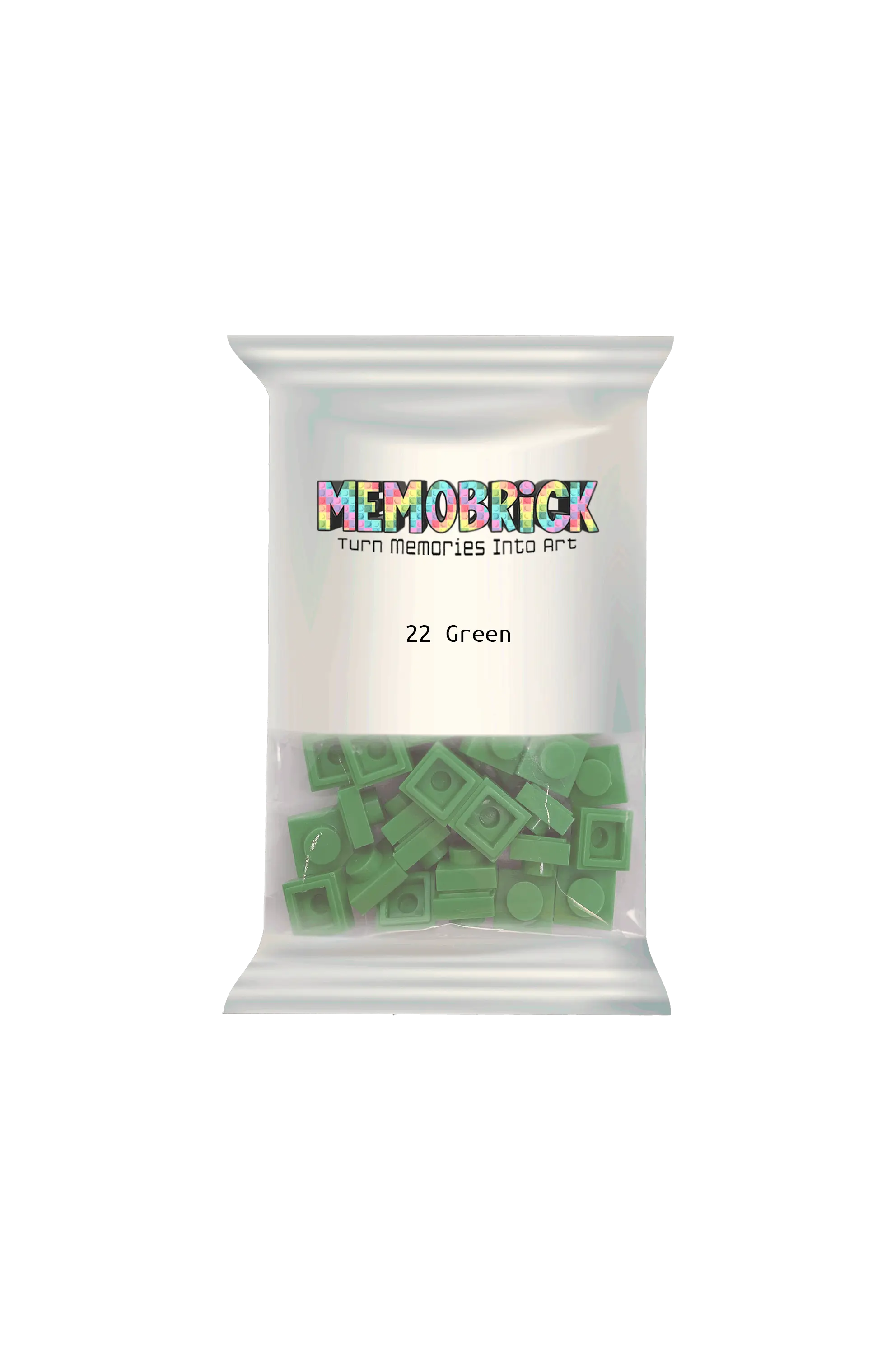 Bag of bricks- Green 22 - Memobrick