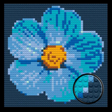 Blue Flower Brick Mosaic Art Kit - 16x16 in DIY Wall Decor — photo 1