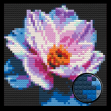 Pink and Blue Blossom Brick Mosaic Art Kit - 16x16 in DIY Wall Decor — photo 1