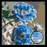 Blue Roses Brick Mosaic Art Kit - 16x16 in DIY Wall Decor — photo 1