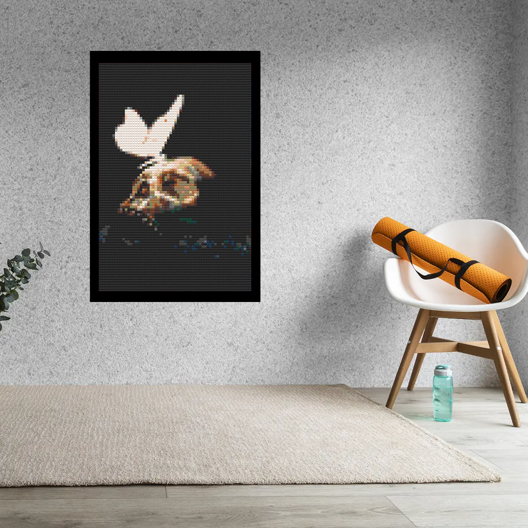 Butterfly-on-Skull-Bricked-Mosaic-Home-Decor-20x30