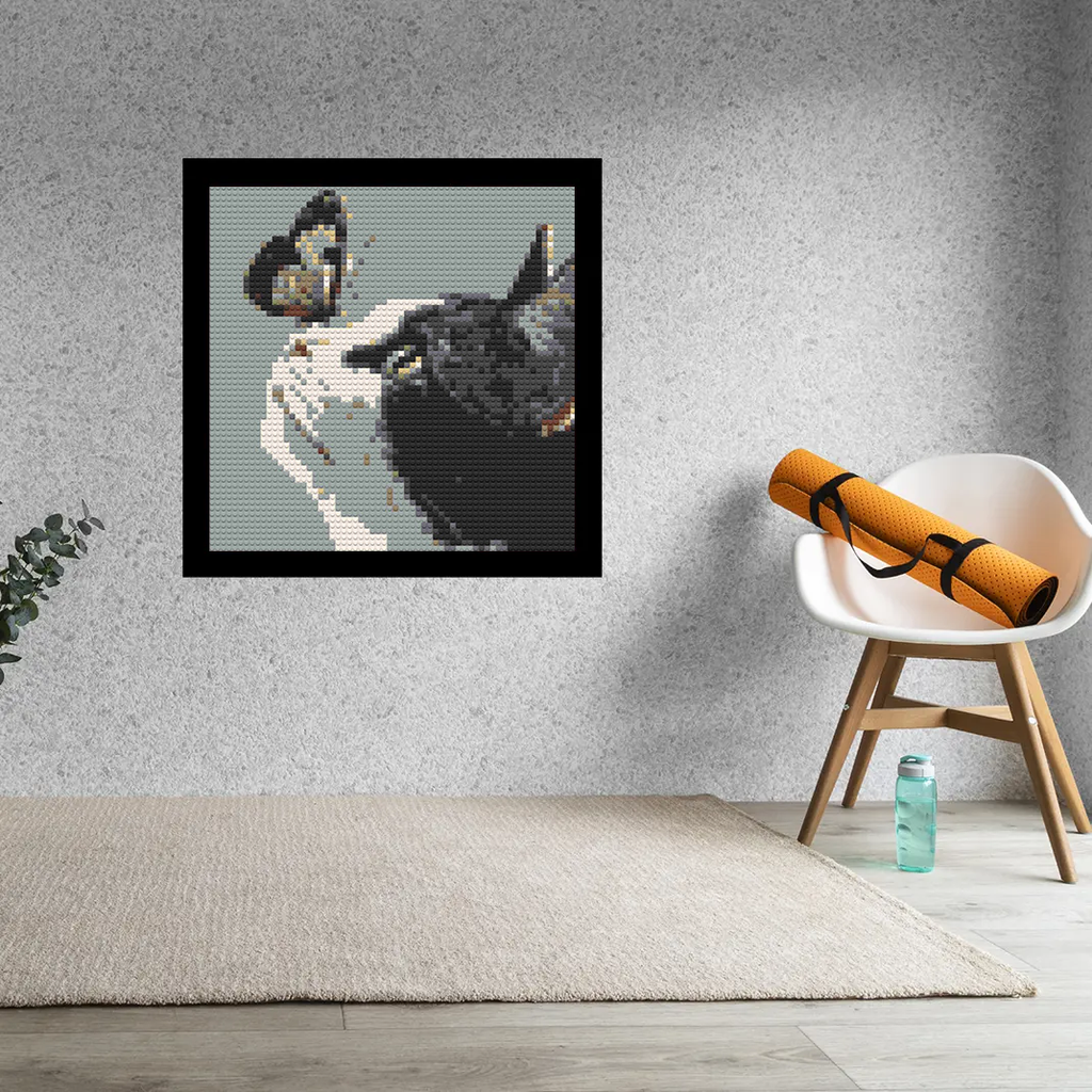Cat and Butterfly Home Decor Bricked Mosaic Portrait 20x20