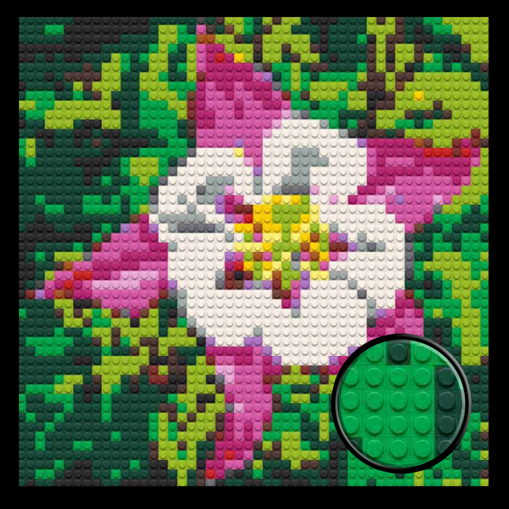 Colorado Flowers Home decoration Bricked Mosaic Portrait 16x16