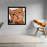 Ginger Cat in Glasses Brick Mosaic Art Kit - 16x16 in DIY Wall Decor — photo 2