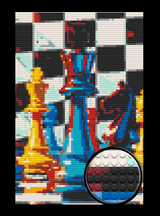 Chess Pieces Brick Mosaic Art Kit - 20x30 in DIY Wall Decor — photo 1