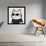 Cool Cat Line Art Brick Mosaic Art Kit - 16x16 in DIY Wall Decor — photo 2