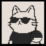Cool Cat Line Art Brick Mosaic Art Kit - 16x16 in DIY Wall Decor — photo 1