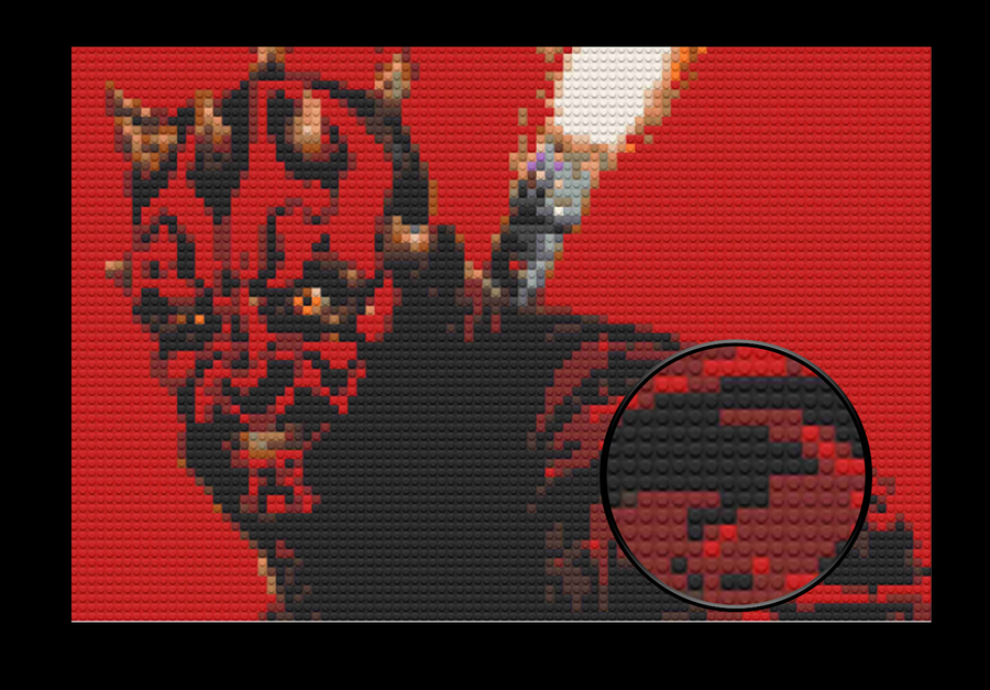 Starwars Darth Maul Art Piece Home Wall Decor Bricked Mosaic Portrait 30x20