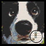 Puppy Eyes Close-Up Brick Mosaic Art Kit - 16x16 in DIY Wall Decor — photo 1