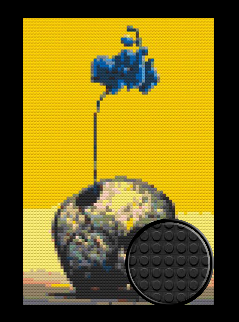 Flower on Skull Bricked Mosaic Home Decor 20x30"