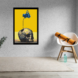 Skull with Blue Flower Brick Mosaic Art Kit - 20x30 in DIY Wall Decor — photo 2
