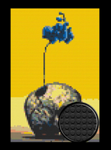 Skull with Blue Flower Brick Mosaic Art Kit - 20x30 in DIY Wall Decor — photo 1