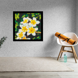 White Frangipani Brick Mosaic Art Kit - 16x16 in DIY Wall Decor — photo 2