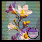 Freesia Blossoms Brick Mosaic Art Kit - 16x16 in DIY Wall Decor — photo 1