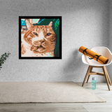 Ginger Cat Close-Up Brick Mosaic Art Kit - 16x16 in DIY Wall Decor — photo 2