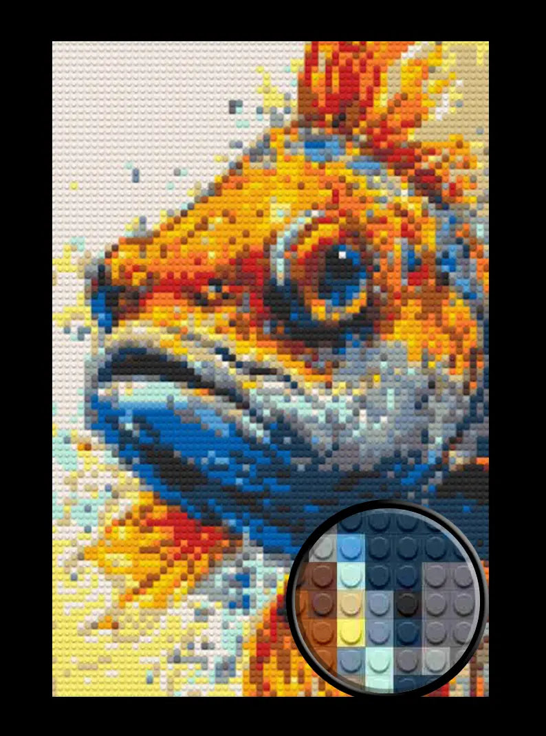 Goldfish Abstract Bricked Mosaic Home Decor 20x30" - Memobrick