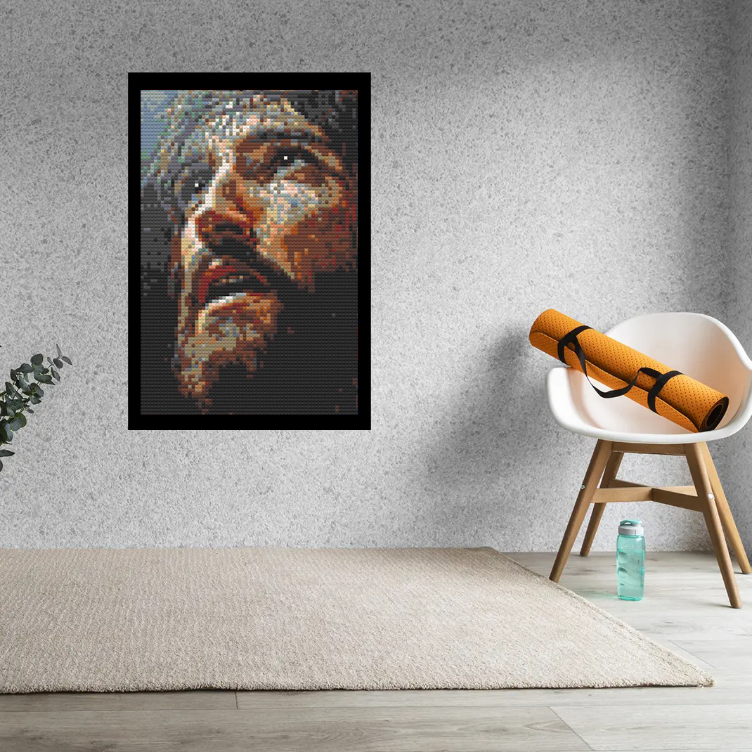 Jesus Christ Bricked Mosaic Home Decor 20x30"
