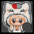 Lucky Cat Labubu Home decoration Bricked Mosaic Portrait 10x10" Memobrick