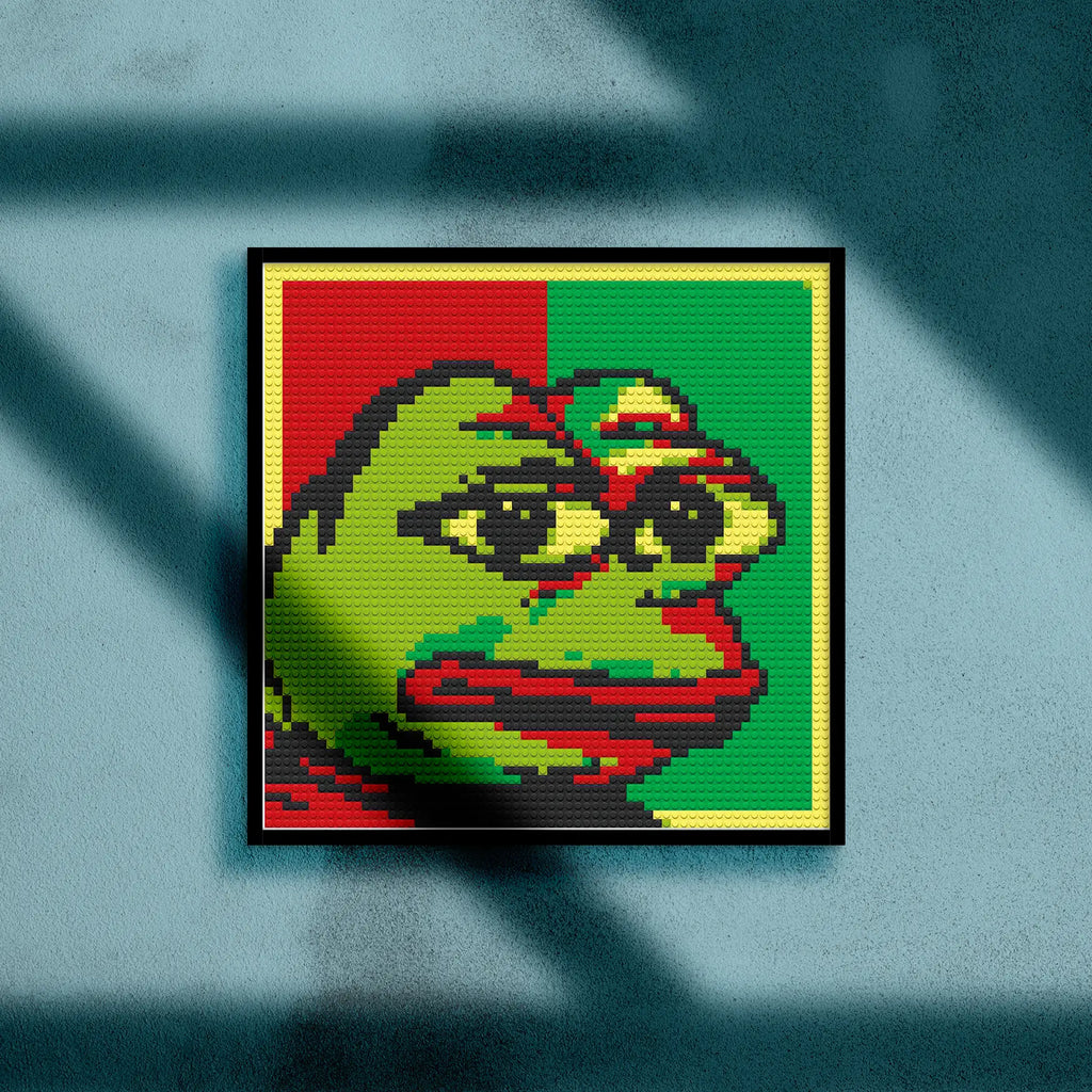 PEPE POP ART BRICKED MOSAIC PORTRAIT 20X20 Memobrick