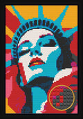 POP ART STATUE OF LIBERTY BRICKED MOSAIC PORTRAIT 20X30 Memobrick
