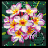 Pink Frangipani Brick Mosaic Art Kit - 16x16 in DIY Wall Decor — photo 1