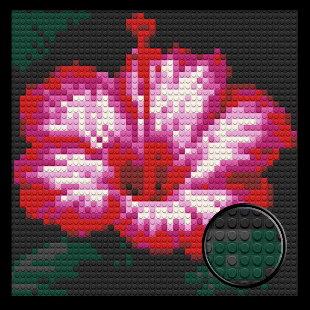 Rose Mallow Home decoration Bricked Mosaic Portrait 16x16