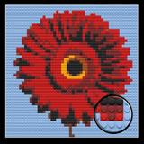 Red Gerbera Daisy Brick Mosaic Art Kit - 16x16 in DIY Wall Decor — photo 1