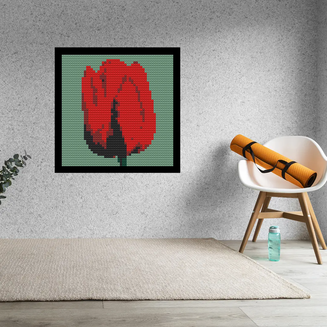 Red-Tulips-Home-Decoration-Bricked-Mosaic-Portrait-16x16
