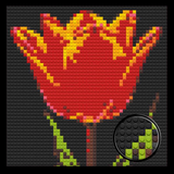 Red Tulip Brick Mosaic Art Kit - 16x16 in DIY Wall Decor — photo 1