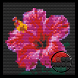 Pink Hibiscus Brick Mosaic Art Kit - 16x16 in DIY Wall Decor — photo 1
