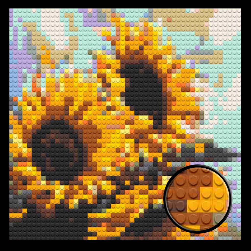 Sunflowers Home decoration Bricked Mosaic Portrait 16x16