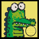 Shocked Crocodile Brick Mosaic Art Kit - 16x16 in DIY Wall Decor — photo 1