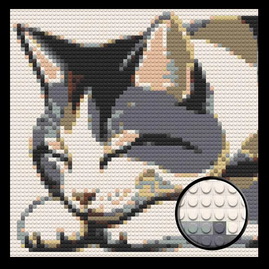 Sleeping Cat Home Decor Bricked Mosaic Portrait 20x20 - Memobrick