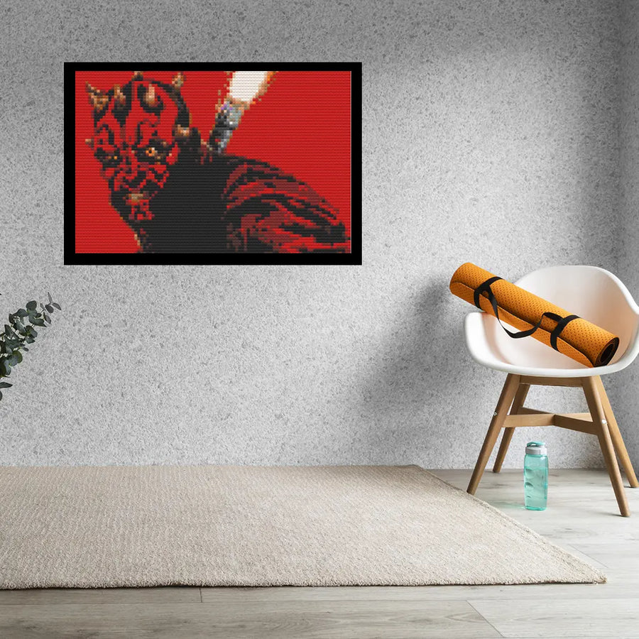 Starwars Darth Maul Art Piece Home Wall Decor Bricked Mosaic Portrait 30x20