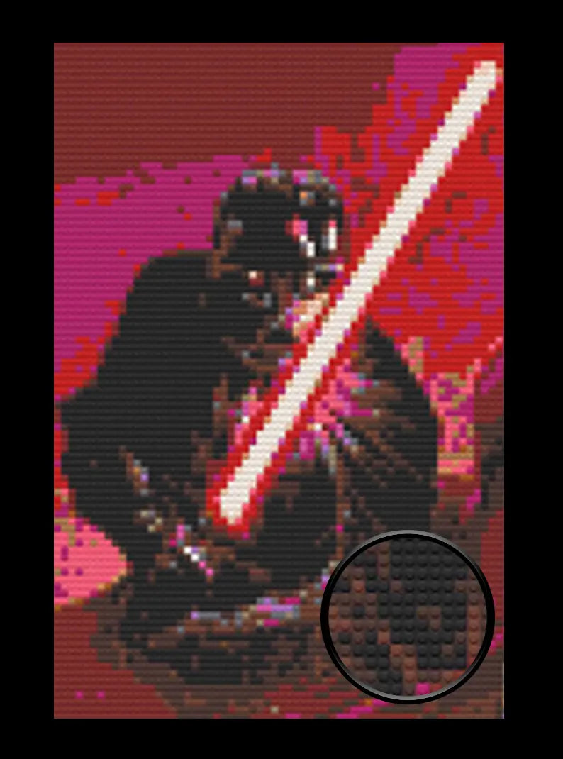 Starwars Darth Vader Bricked Mosaic Home Decor 20x30