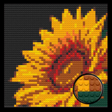 Sunflower on Black Brick Mosaic Art Kit - 16x16 in DIY Wall Decor — photo 1