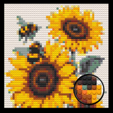 Sunflowers and Bees Brick Mosaic Art Kit - 16x16 in DIY Wall Decor — photo 1