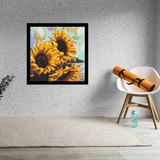 Golden Sunflowers Brick Mosaic Art Kit - 16x16 in DIY Wall Decor — photo 2
