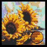 Golden Sunflowers Brick Mosaic Art Kit - 16x16 in DIY Wall Decor — photo 1