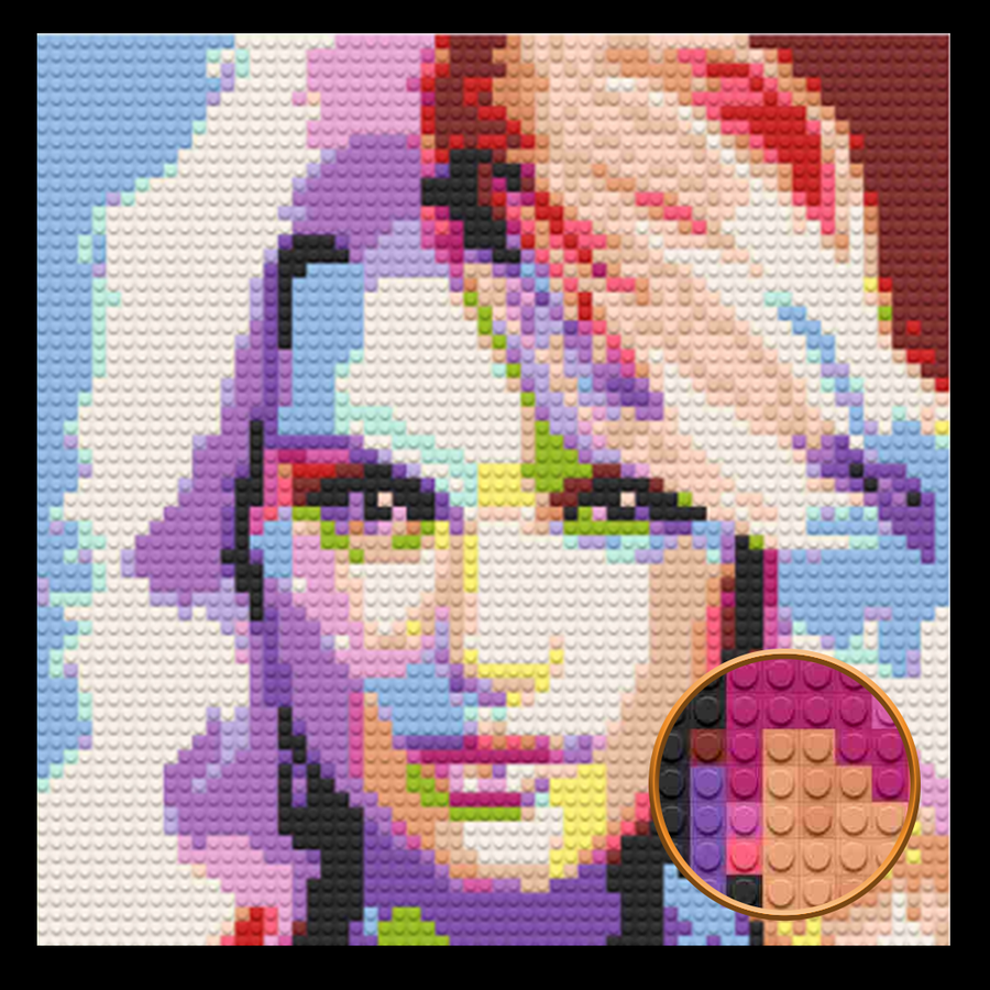 Taylor Swift Abstract Art Home Decor Bricked Mosaic Portrait 20x20