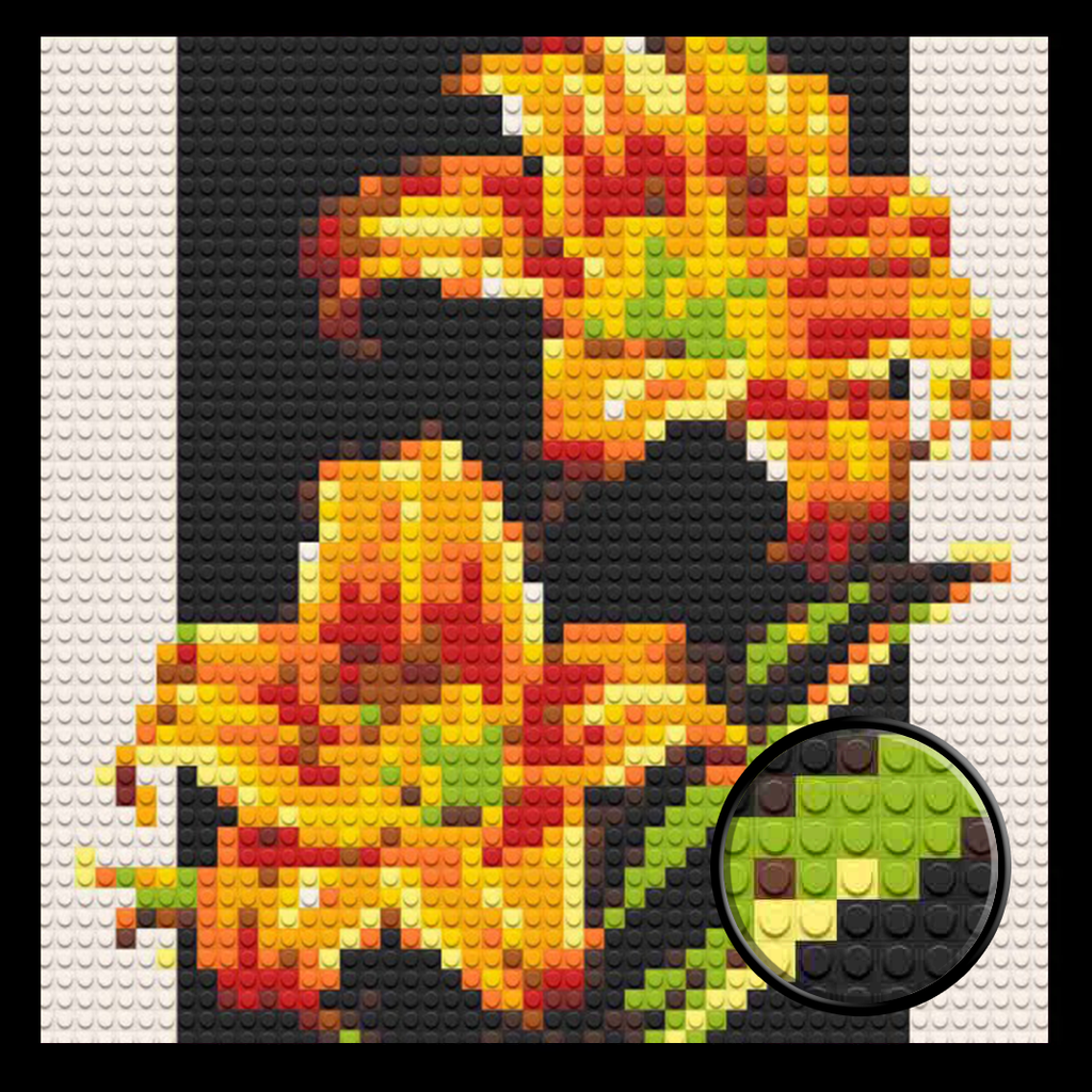 Tiger Lily Home decoration Bricked Mosaic Portrait 16x16