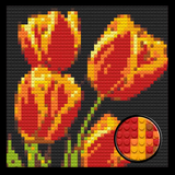 Orange Tulips Brick Mosaic Art Kit - 16x16 in DIY Wall Decor — photo 1