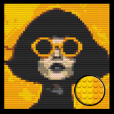 Woman with Yellow Glasses Brick Mosaic Art Kit - 16x16 in DIY Wall Decor — photo 1