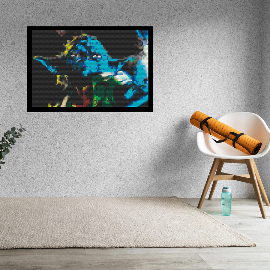 Starwars Yoda Art Piece Home Wall Decor Bricked Mosaic Portrait 30x20