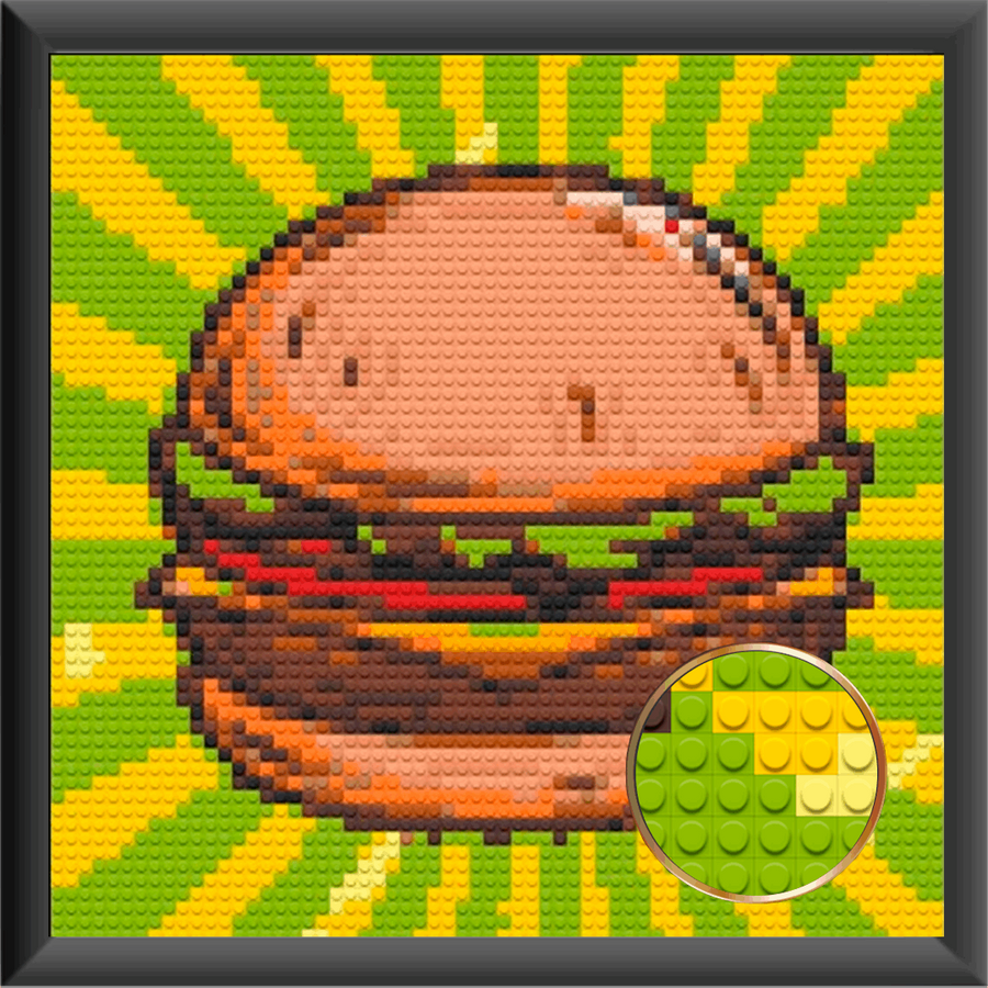 Bricked Mosaic 20x20 Burger Art. - Memobrick