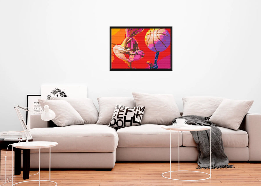 Bugs Bunny Art Piece Home Wall Decor Bricked Mosaic Portrait 20x30