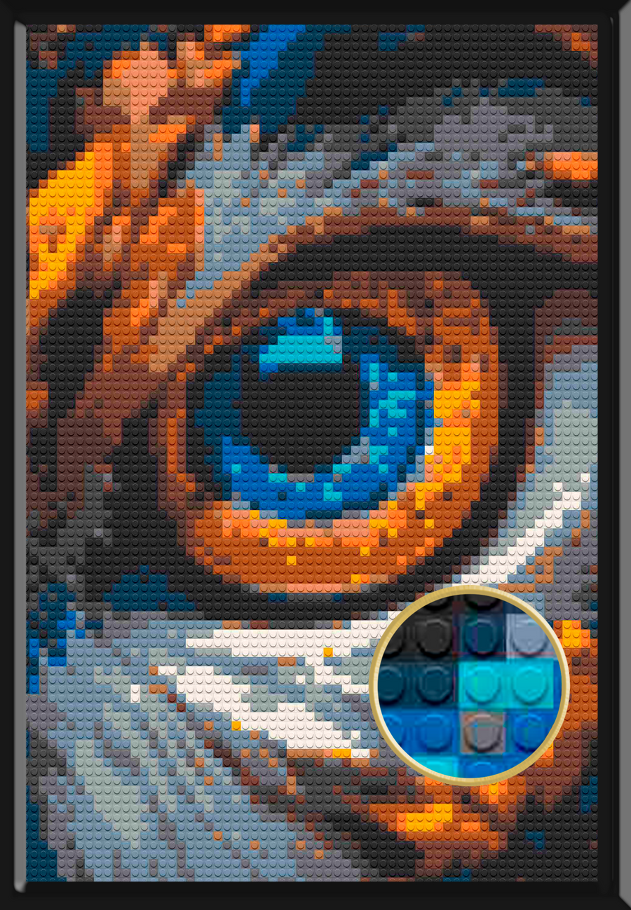 Owl Animal Art Piece Home Wall Decor Bricked Mosaic Portrait 20x30